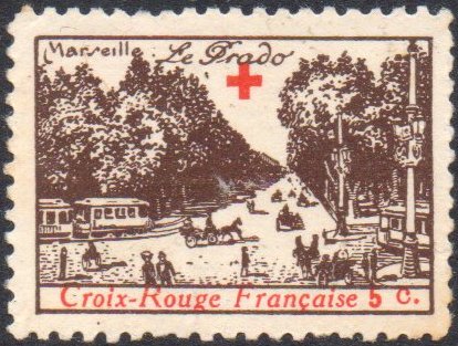 France Marseille Croix Rouge Charity Labels Red Cross vignettes cinderella Le Prado